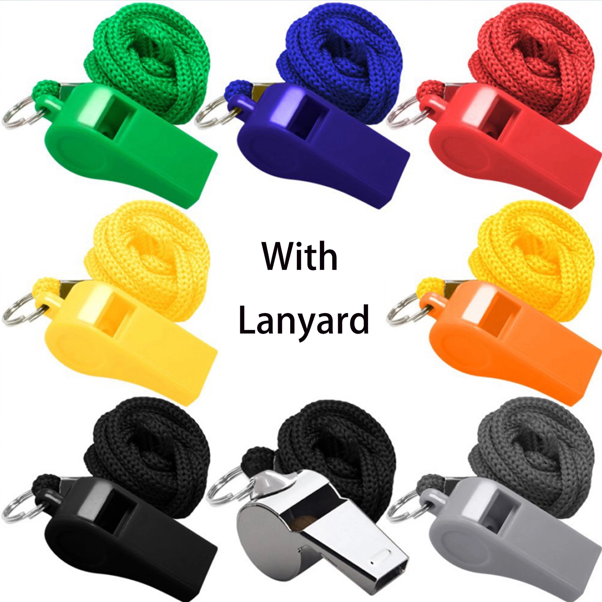 Plastic Whistle with Lanyard 2