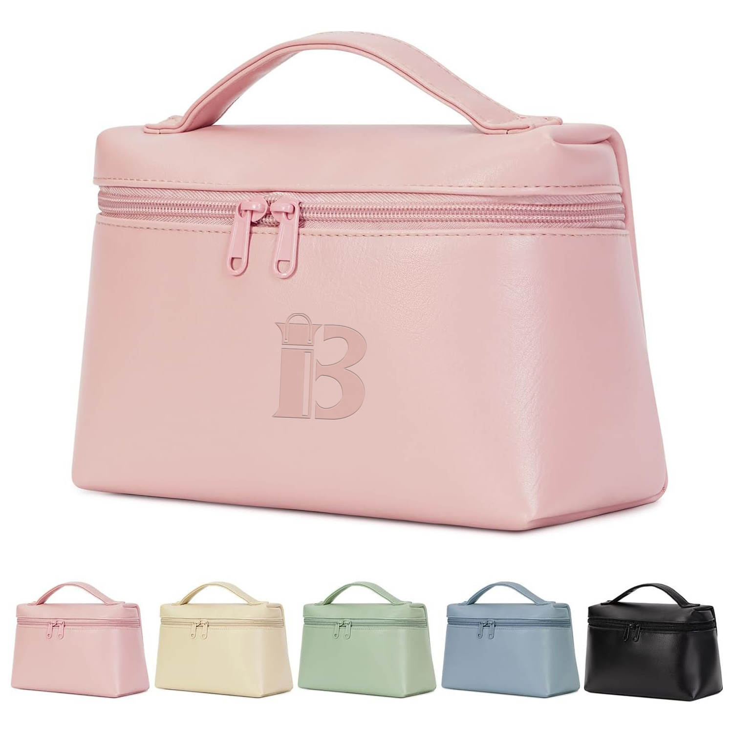 Stylish Waterproof PU Makeup Bag w/ Dual Zippers 3