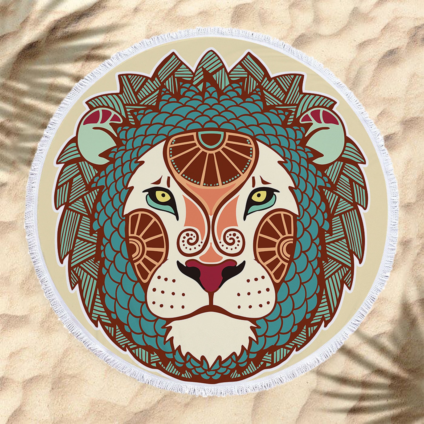 The Zodiac Printing Round Beach Towel With Tassels 10