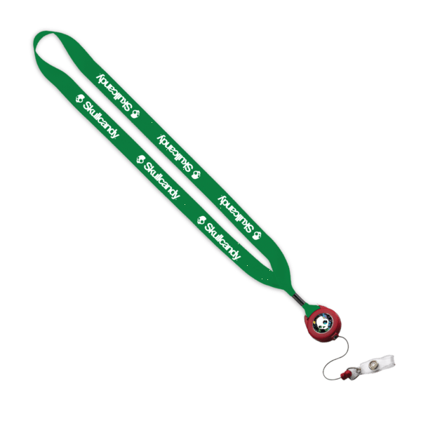 3/4" Polyester Lanyard with Metal Crimp & Retractable Badge Reel 367