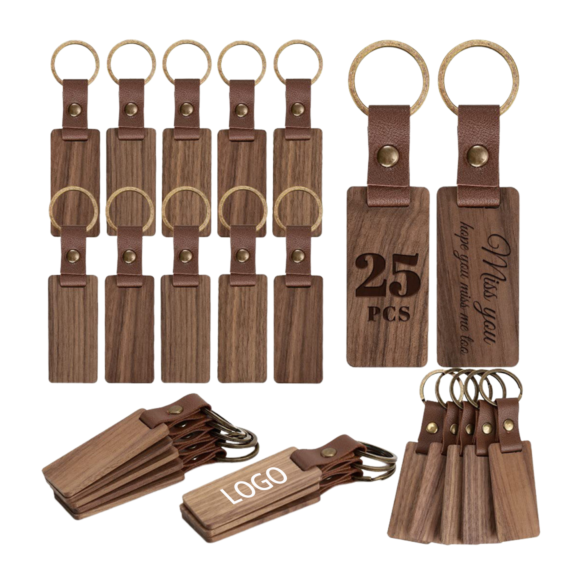 Thick Enough not Easily Broken Black Walnut Keychain 1