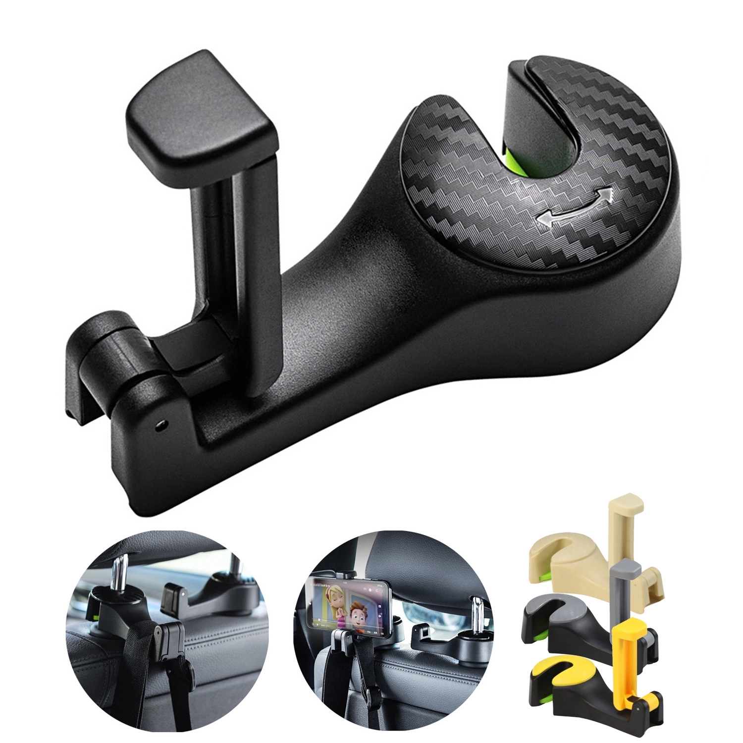 2 In 1 Car Seat Headrest Hook 2
