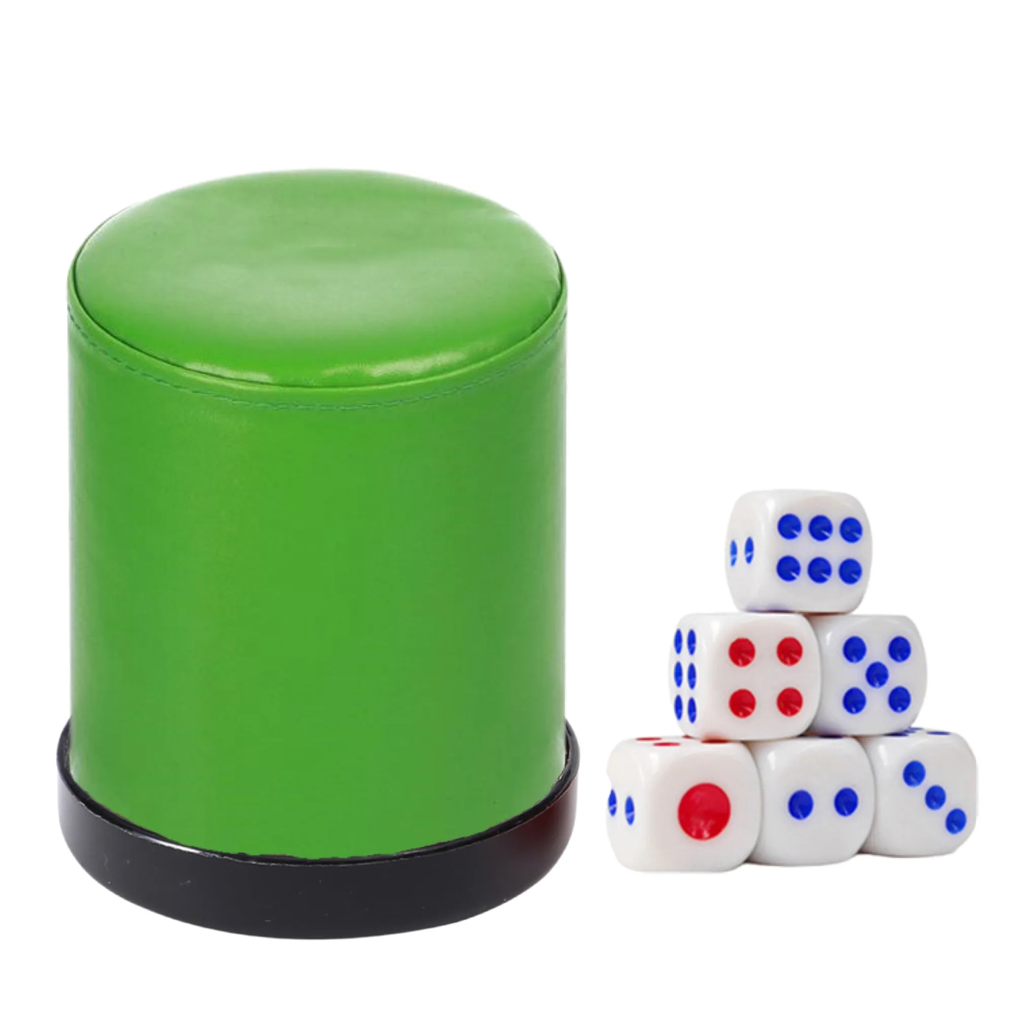 MOQ50 Custom PU Dice Cup with 6 Dices And A Base 12