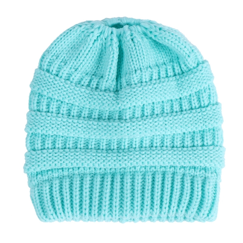 Acrylic Knitted Ponytail Beanie 2