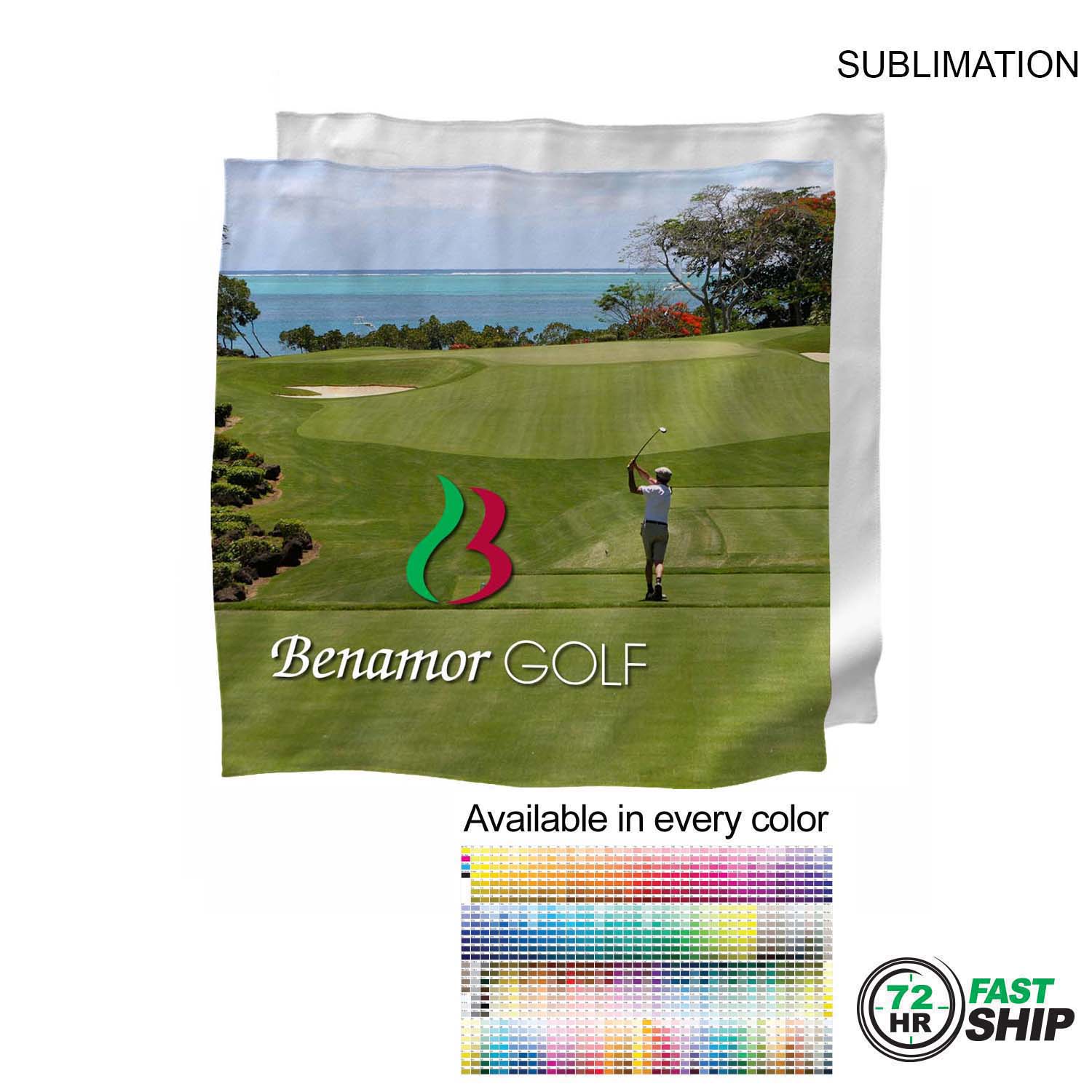 72 Hr Fast Ship - Microfiber Dri-Lite Suede Shammy Cooling Towel, 15x15, Sublimated Edge to Edge 6