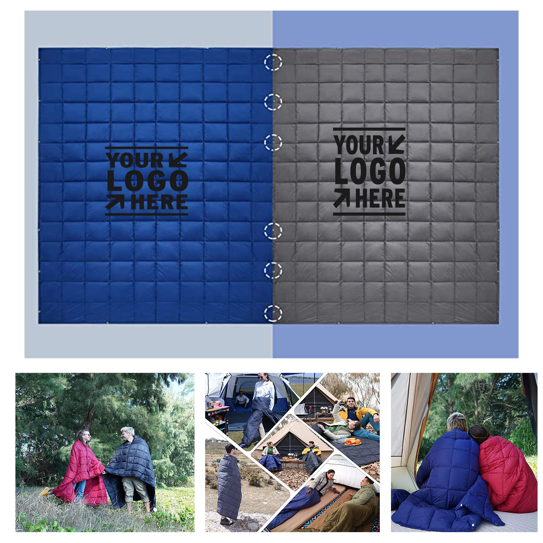 69 x 53 Inches Compact Outdoor Waterproof Insulated Blanket for Airplane 2