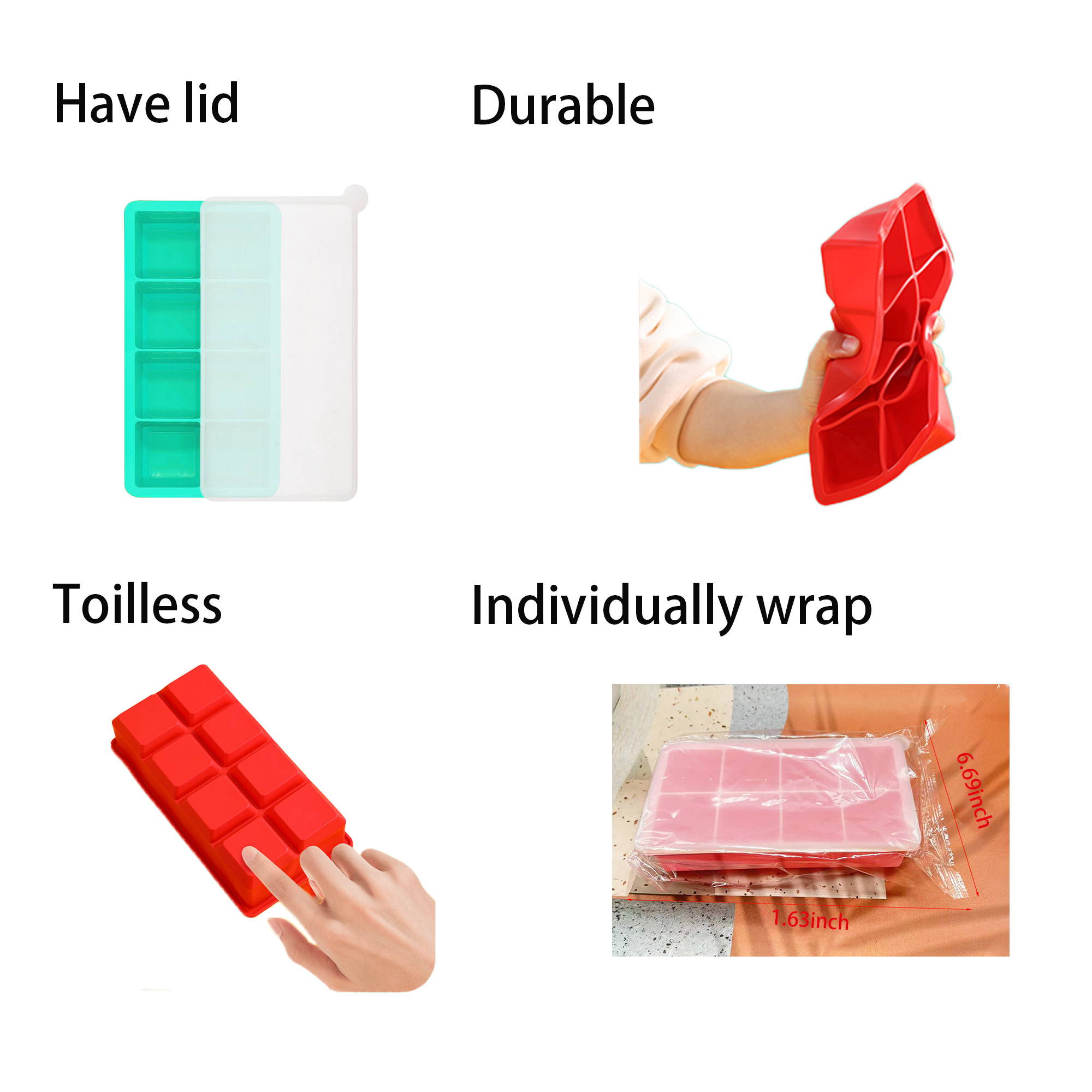 8-piece Rectangular Ice Box with Lid 3