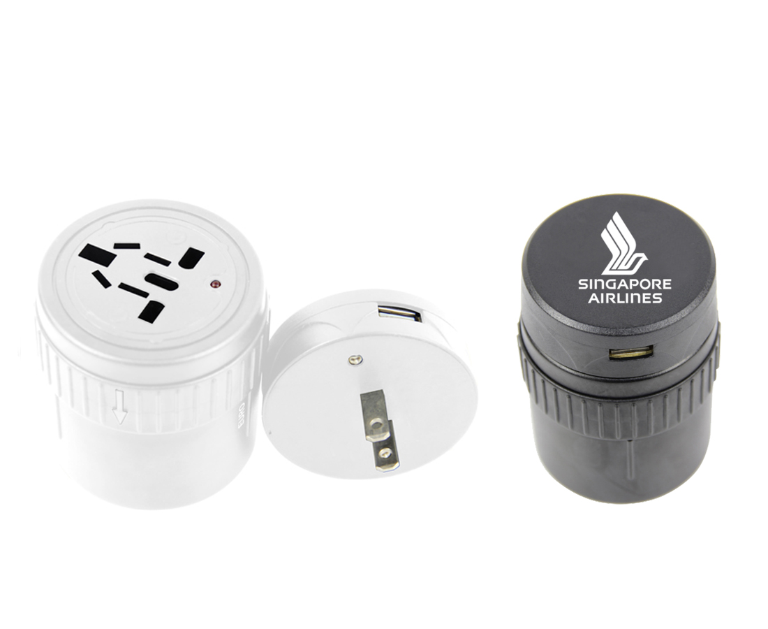 PocketPlug Compact Universal Travel Adapter with USB 1