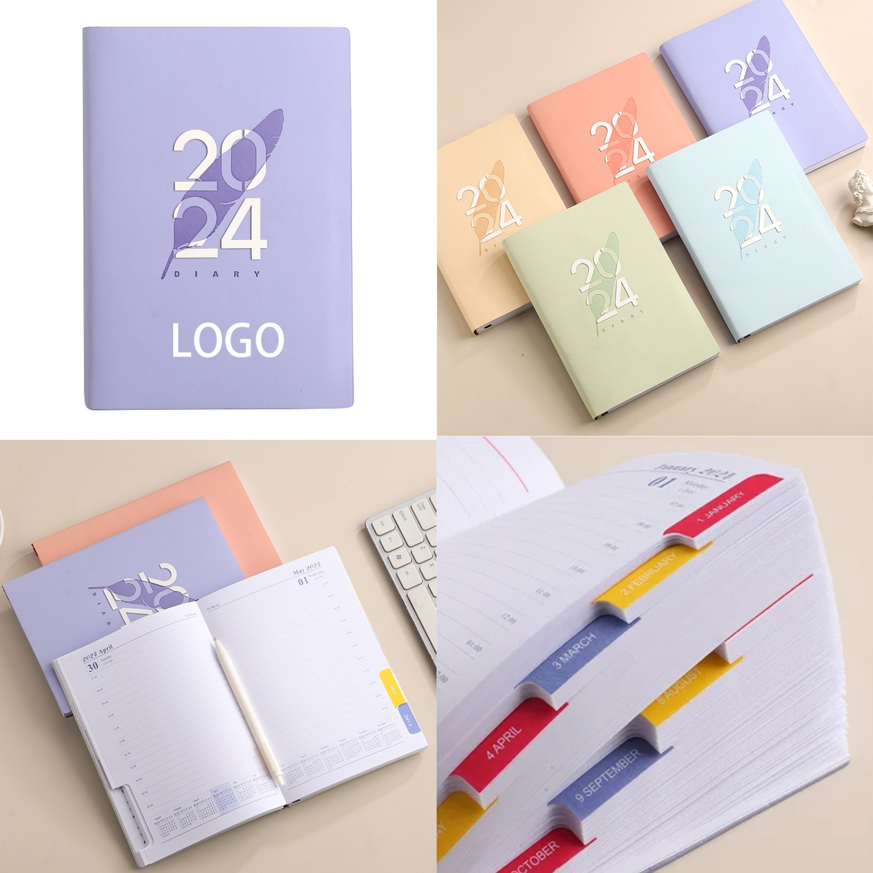 2024 A5 Daily Planner Notebook