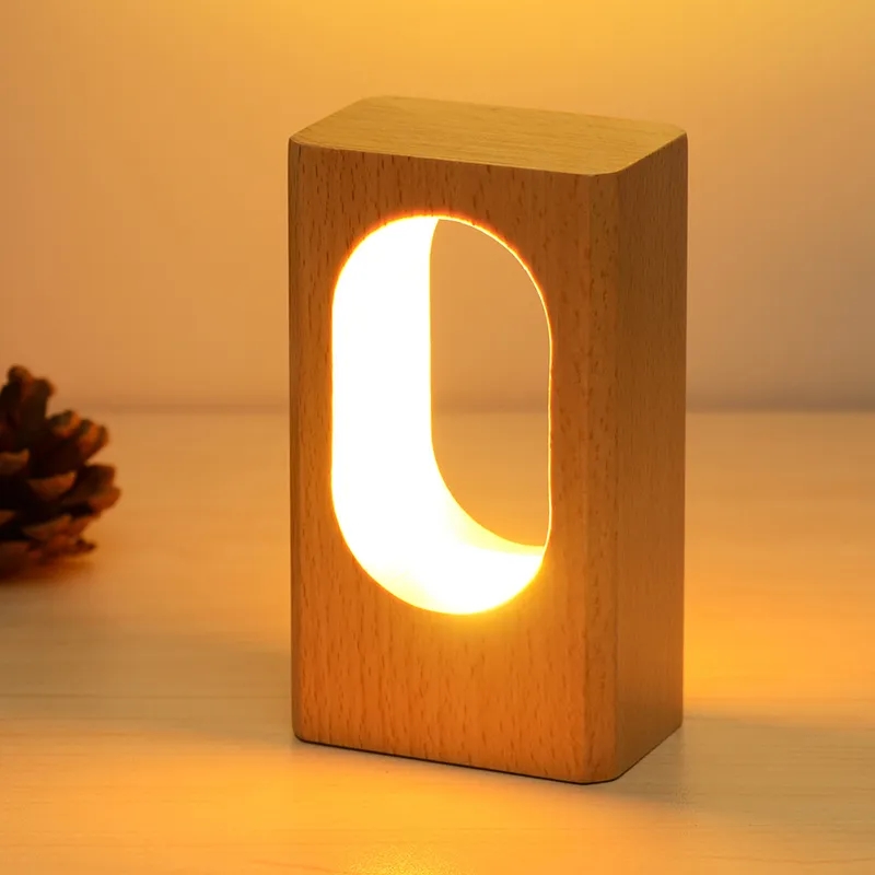 Wood Desk Lamp Bedside Night Light 3