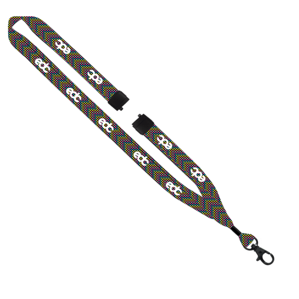 3/4" Dye-Sublimated Lanyard with Metal Crimp & Metal Split-Ring 7