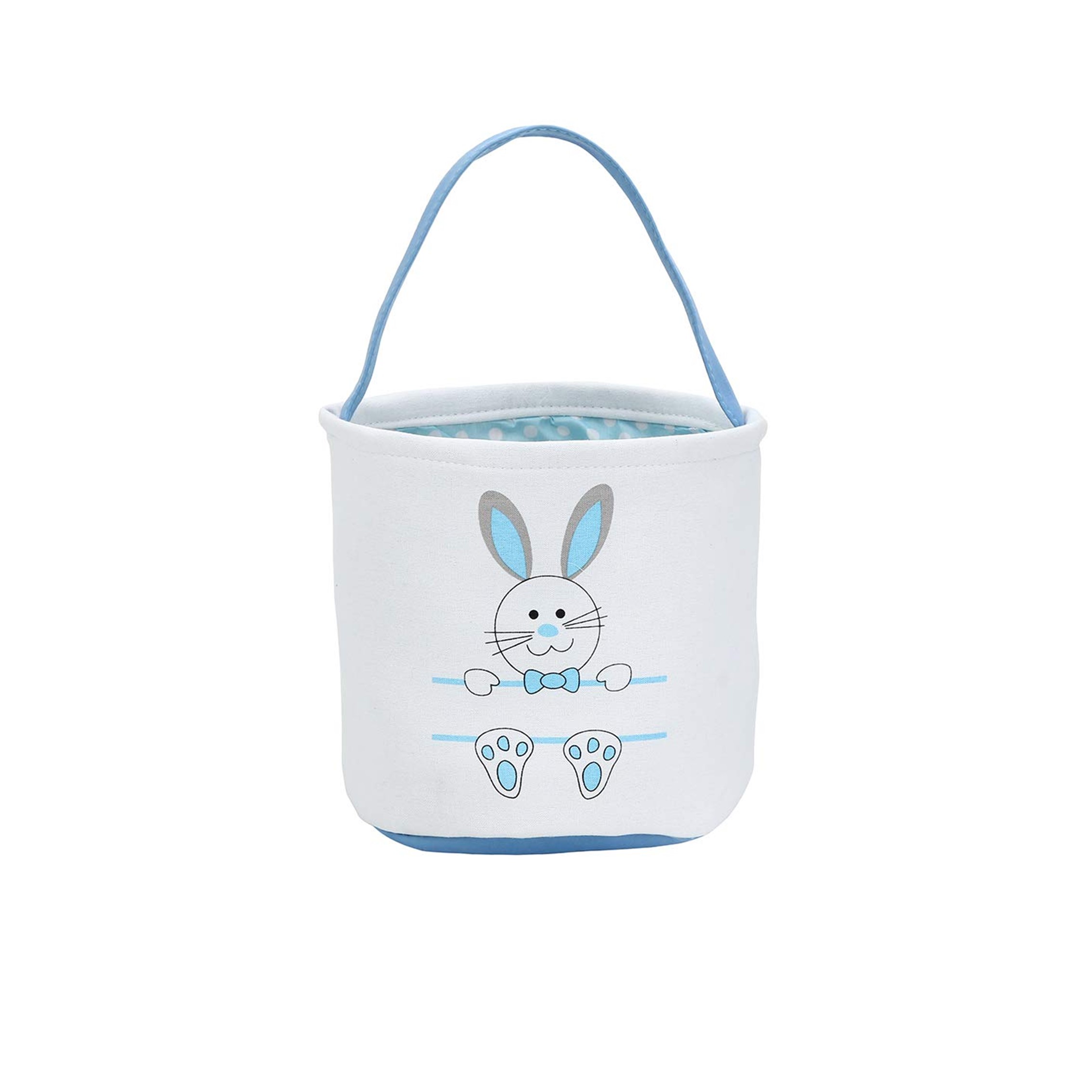 Lovely Canvas Fabric Easter Basket With Handle 4