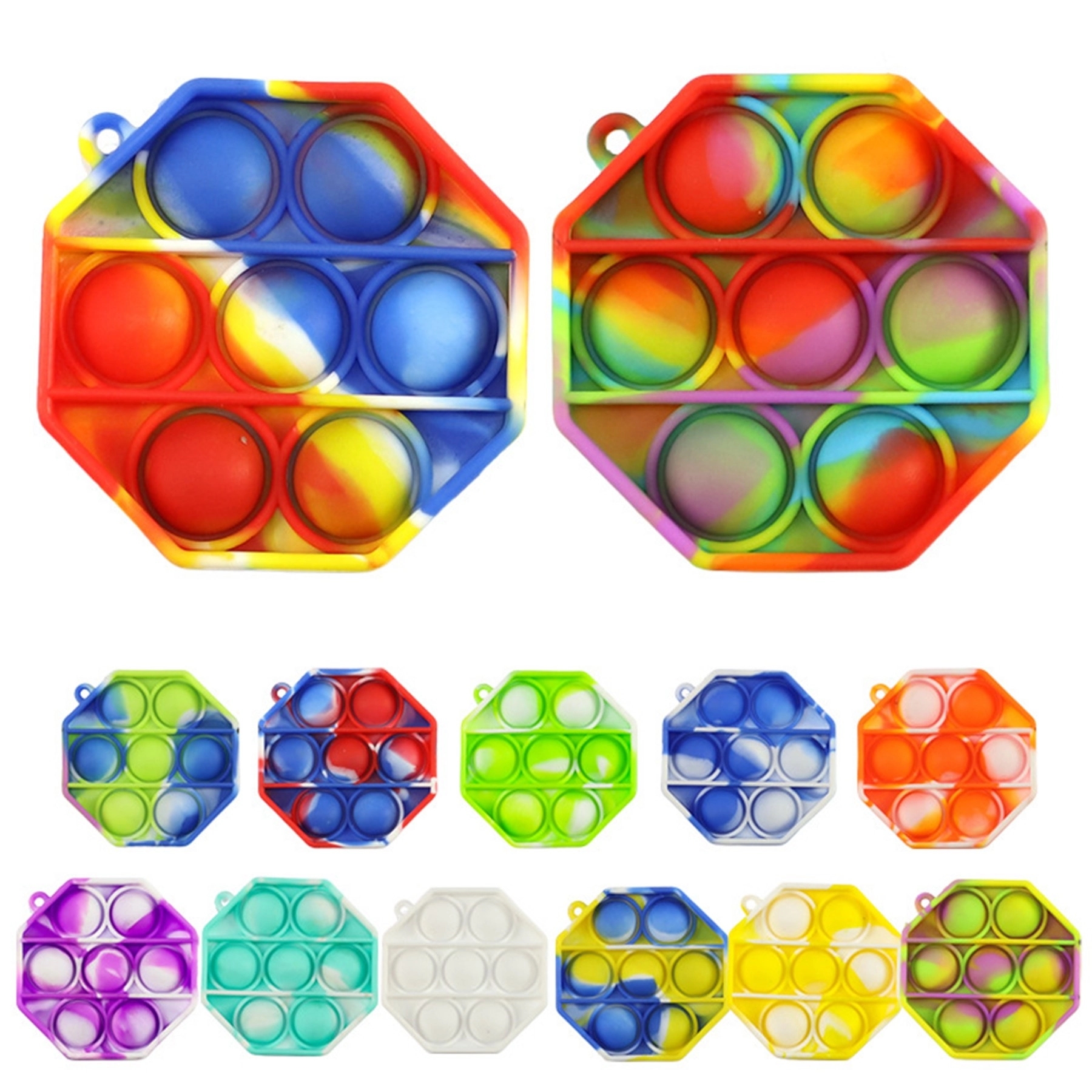 Octagonal Push Bubble Keychain 2