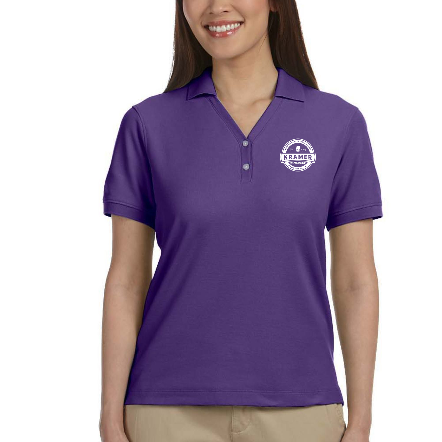 Devon & Jones Y-Collar 100% Peruvian Pima cotton Ladies Polo Shirts 2