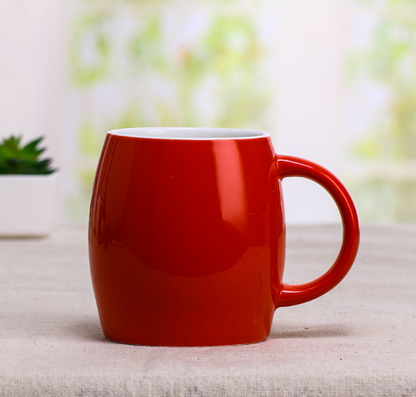 Ceramic big belly cup color glaze barrel mug 3