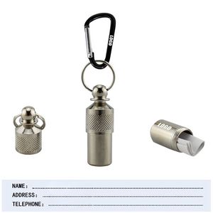 Sturdy Metal Capsule Shaped Dog ID Tag With Carabiner 17