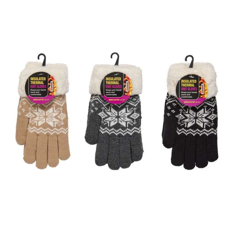 Women's Pattern Knit Gloves Assorted Colors 2