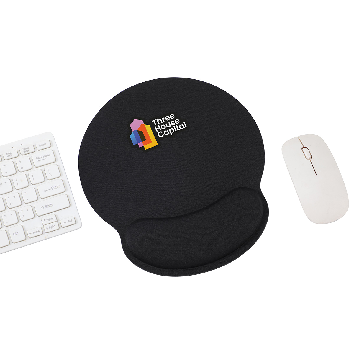Crest Non-Slip Mouse Pad with Foam Wrist Rest 18