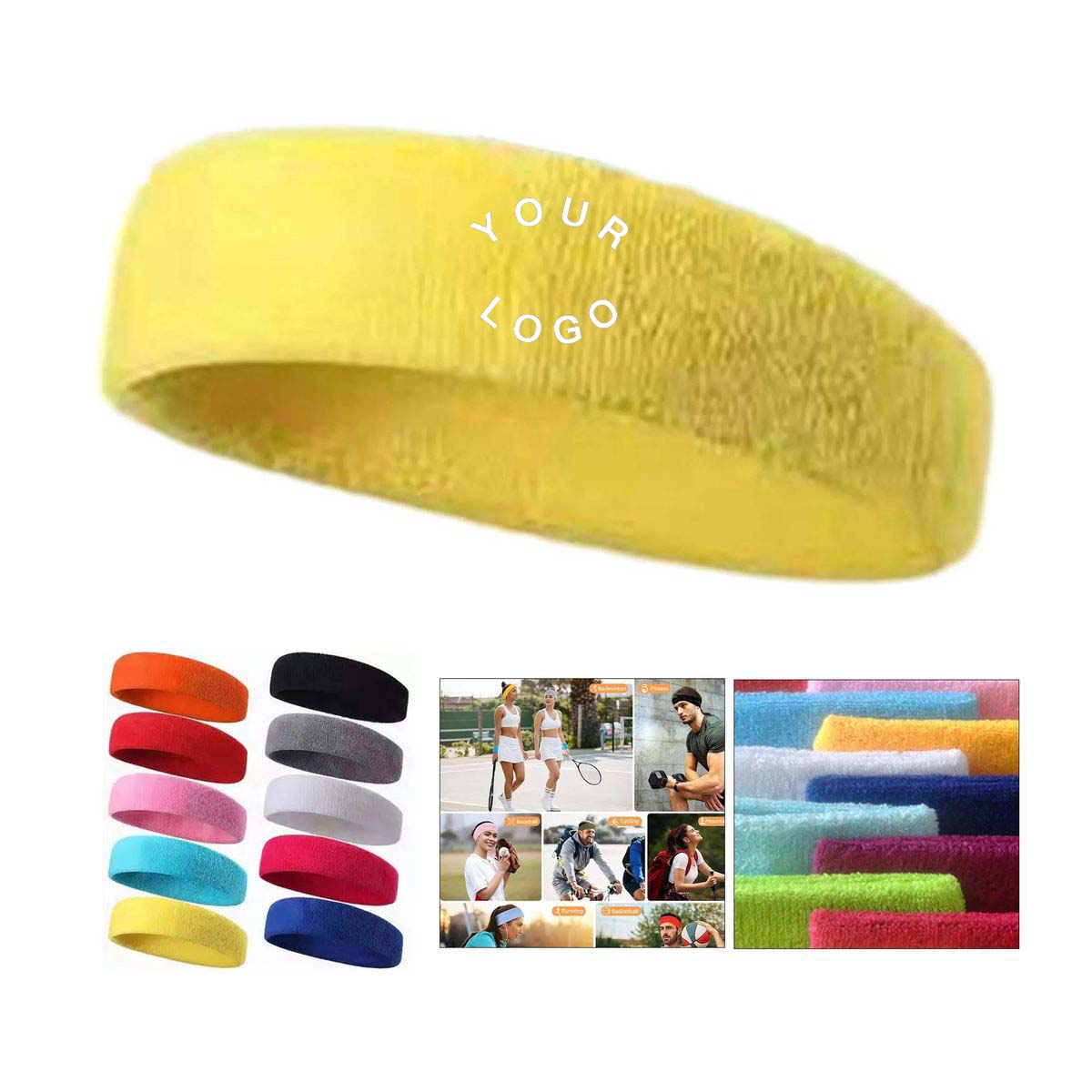 Durable Terry Cloth Headband for Workouts 4