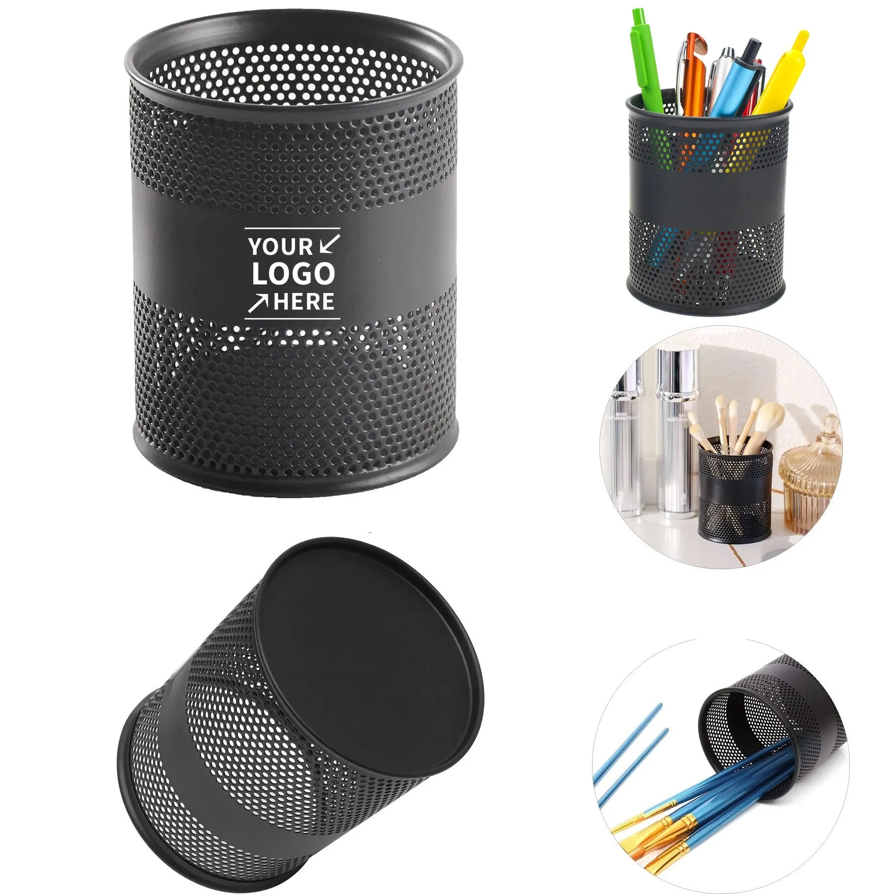 Round Mesh Pen and Pencil Cup 11