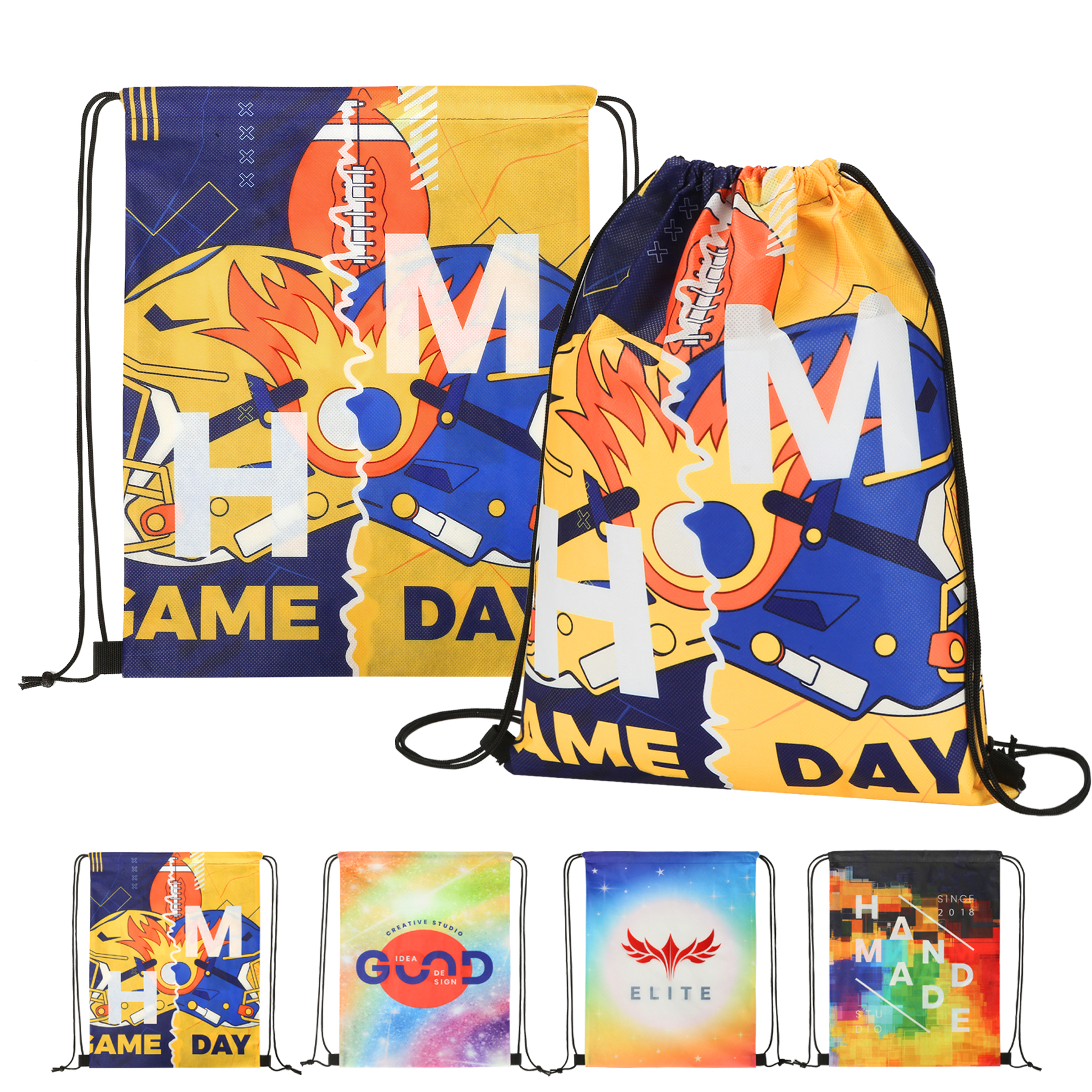 Sublimated RPET Non-Woven Drawstring Backpack 6