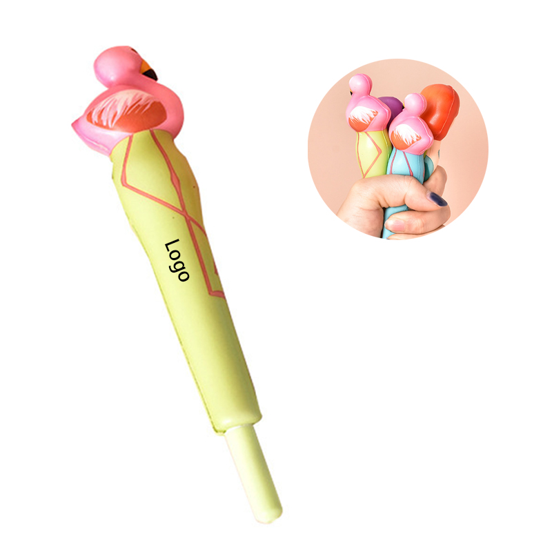 2 in 1 Squishy Flamingo Ball Pen and Squeeze Toy 6