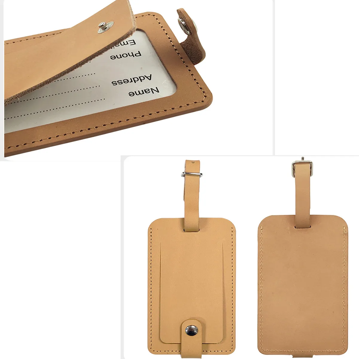 Baggage Leather ID Luggage Tag Suitcase Label 2