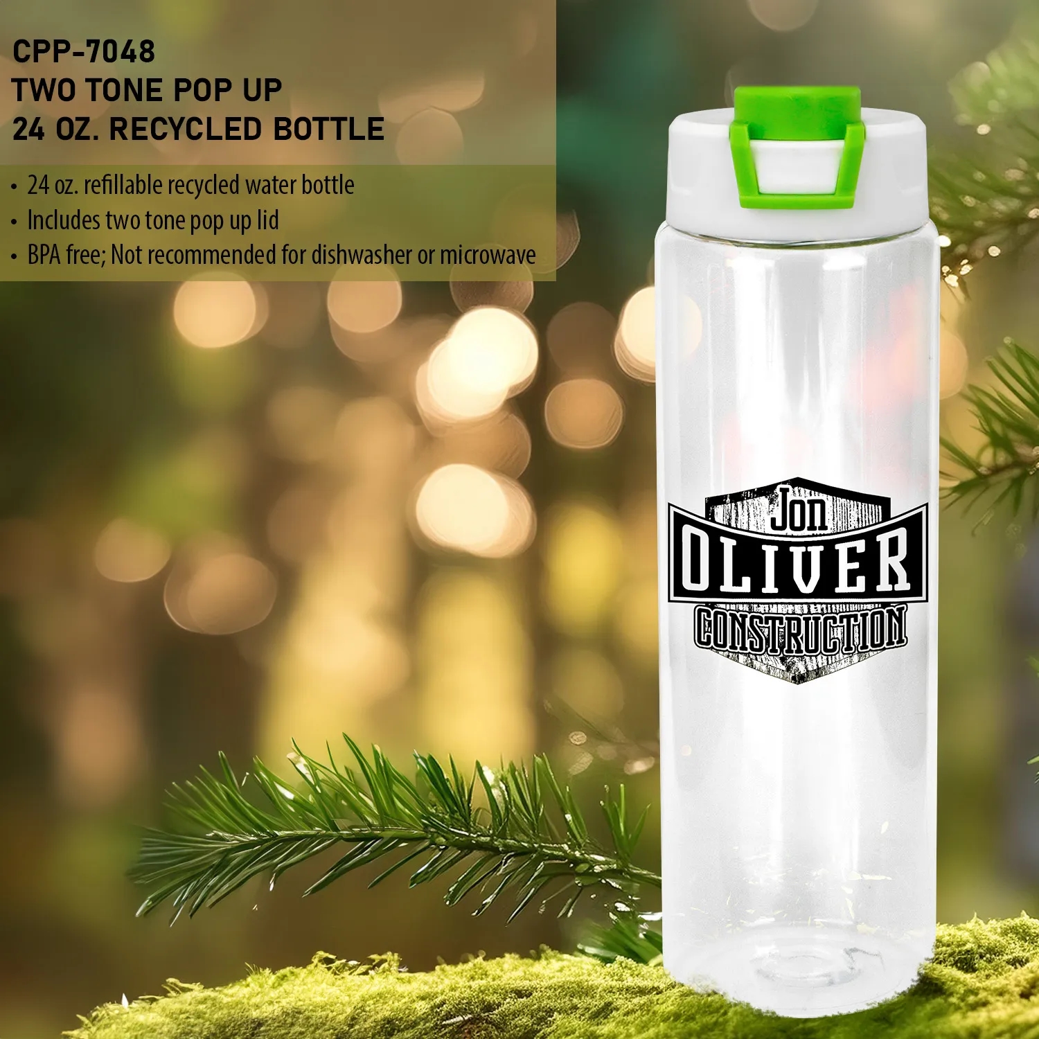 Two Tone Pop Up 24 oz. Recycled Bottle 11