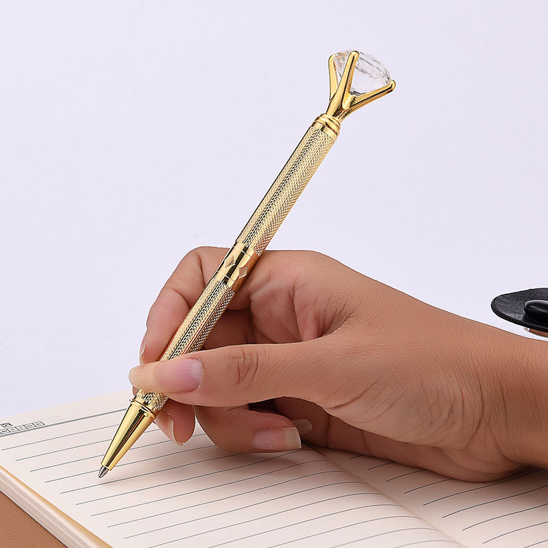 Carved Design Metal Ball Pen with Crystal Diamond 8