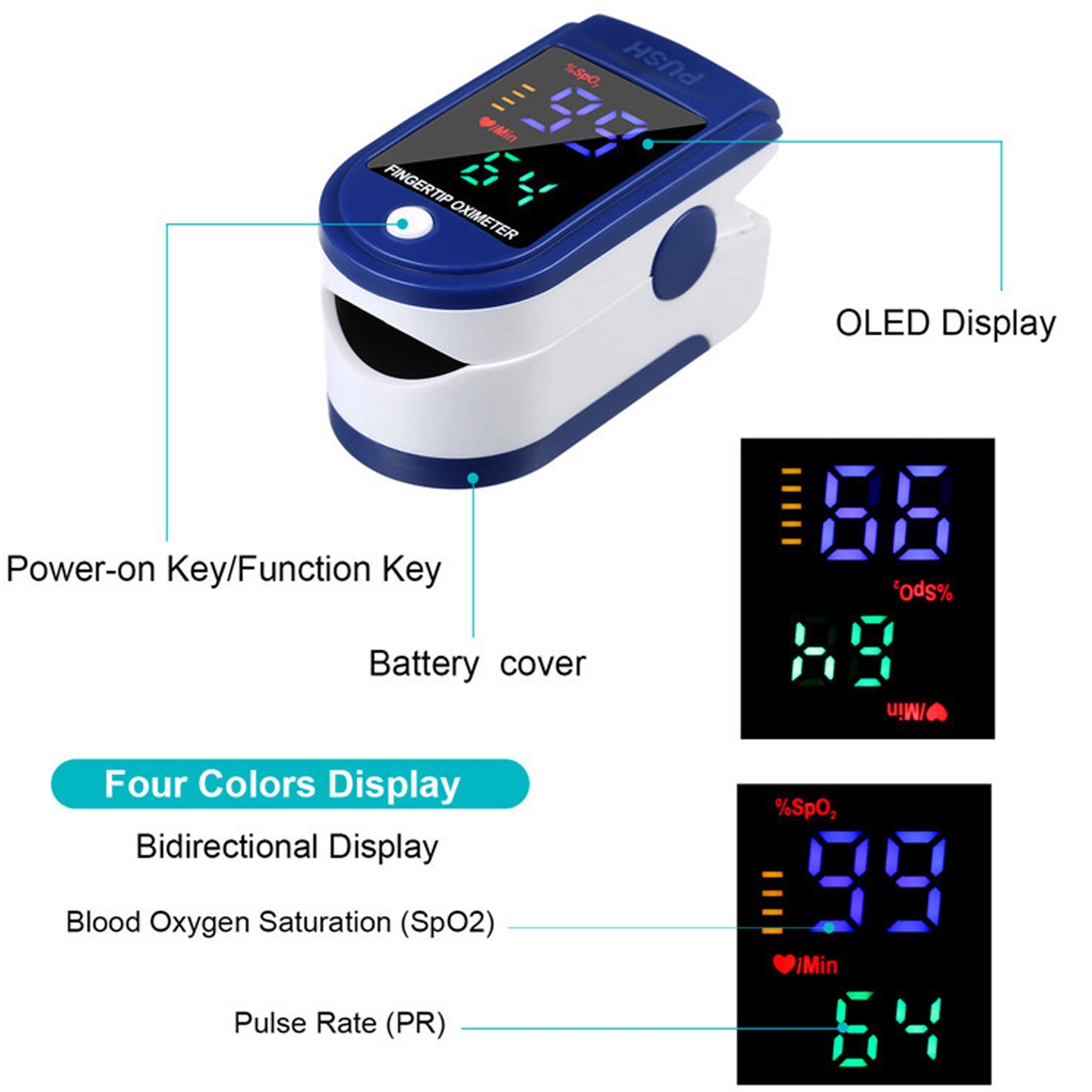 Fingertip Pulse Oximeter Blood Oxygen Monitor 1