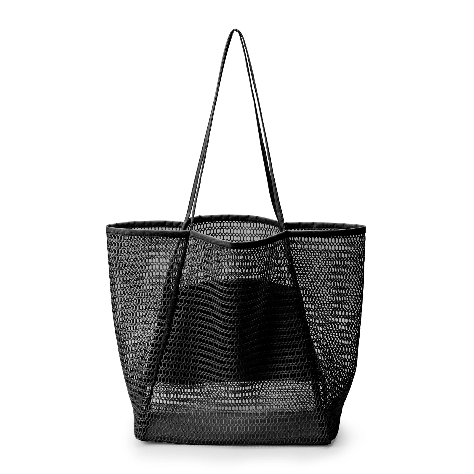 Mesh Beach Tote Bags Womens Shoulder Handbag, custom tote bag with logo imprint 6