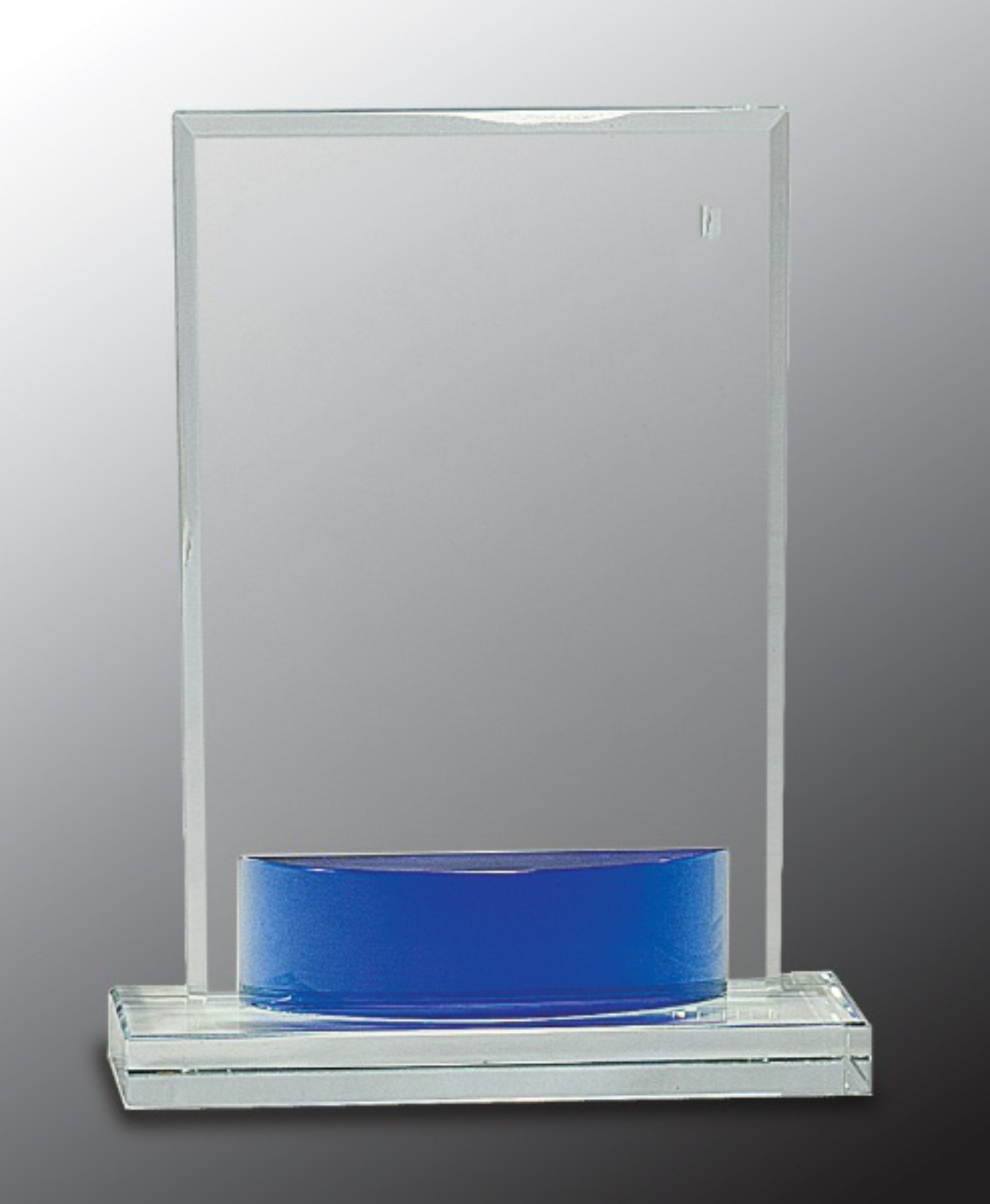 7 3/4" Crystal Rectangle with Blue Accent Award 3