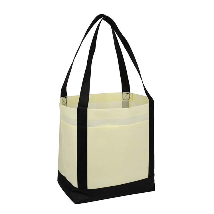 18"W x 12"H x 7" Gusset - "THE CRUISER" Faux Canvas 3-Pocket Value Tote 7