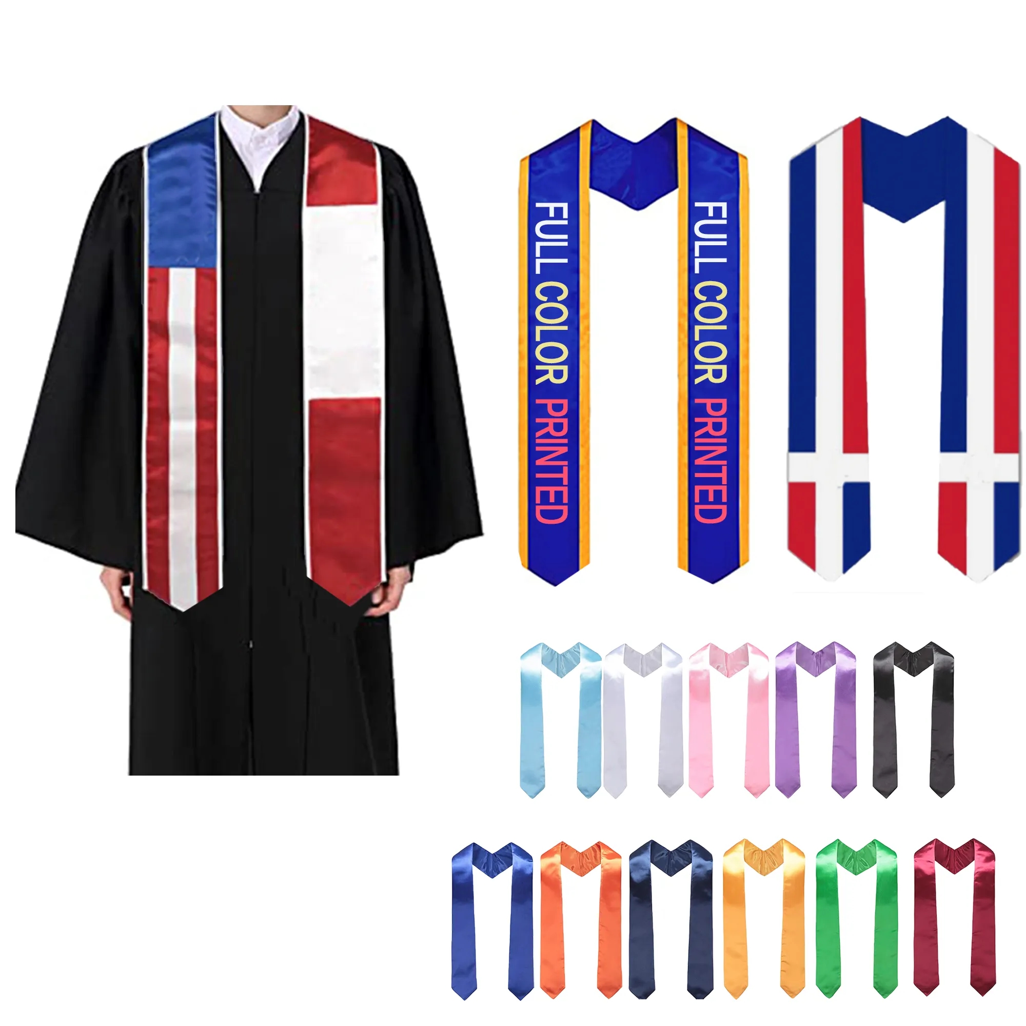 Sublimated Graduation Stole Sash 60"/70" 16
