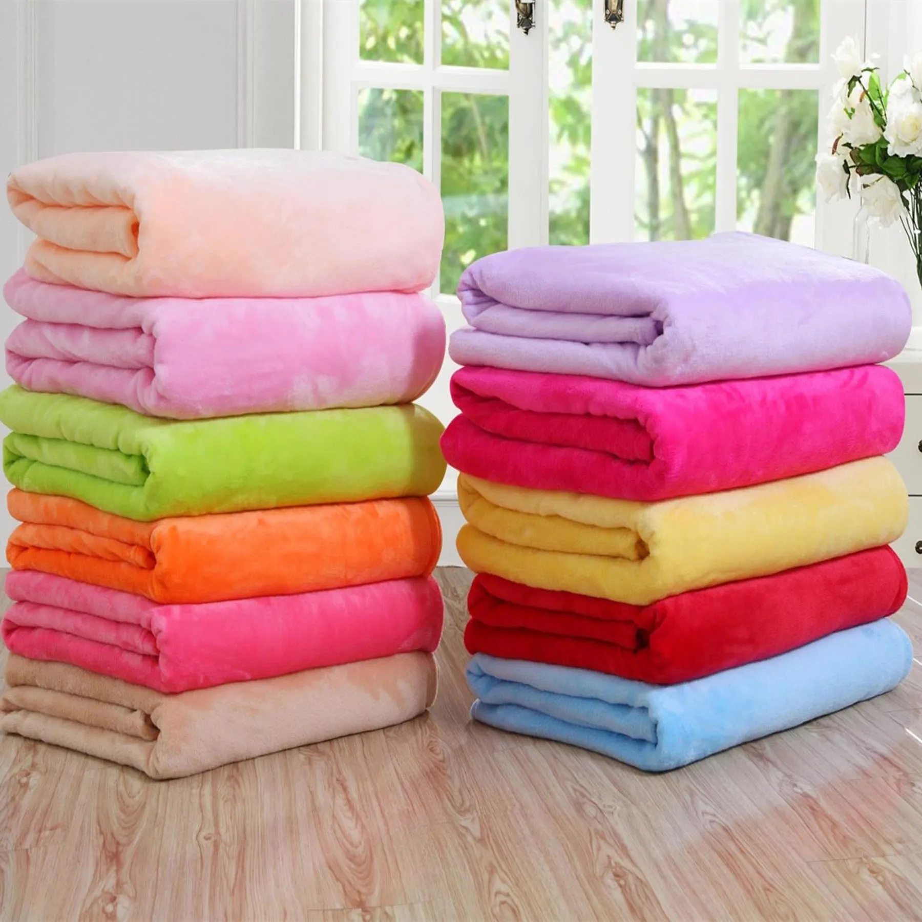 Flannel Solid Color Blanket 1