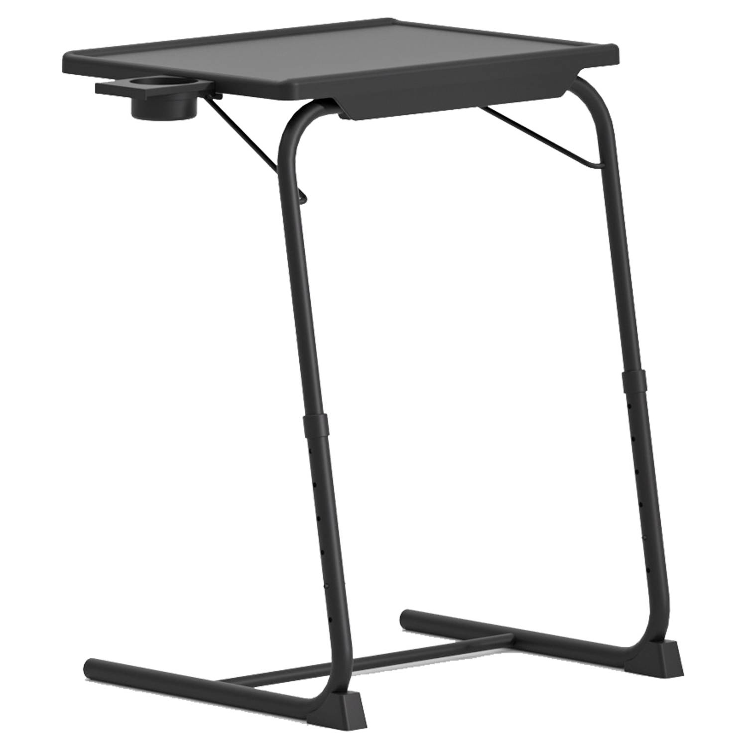 Adjustable Portable Folding Tray Table w/ Cup Holder 3