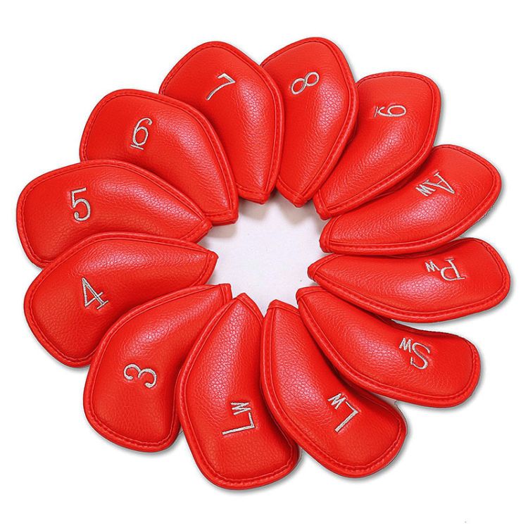 12pcs Thick Synthetic Leather Golf Iron Head Covers Set 1