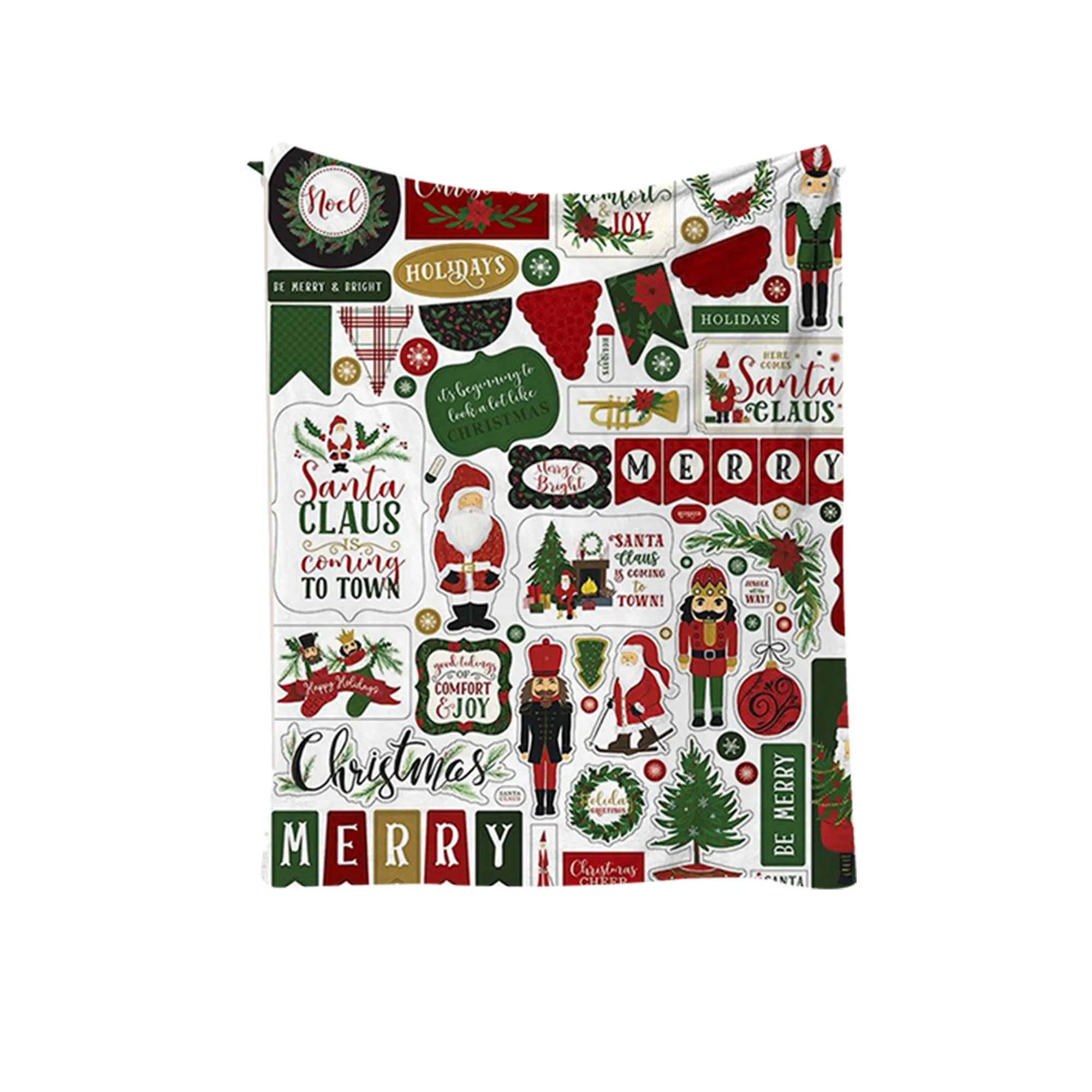 Customizable Pattern Christmas Cartoon Flannel Blanket (78.7 20
