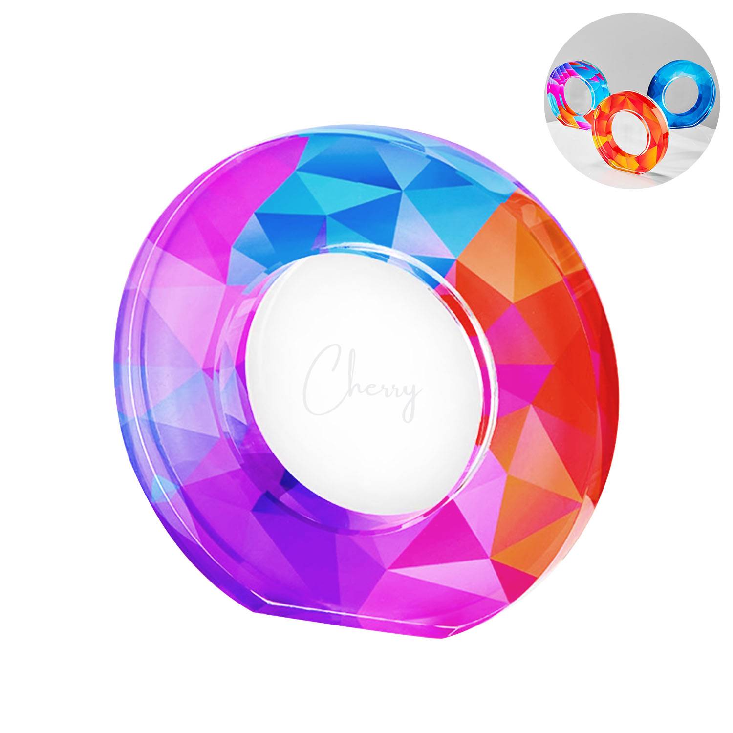 Colorful round crystal trophy 1