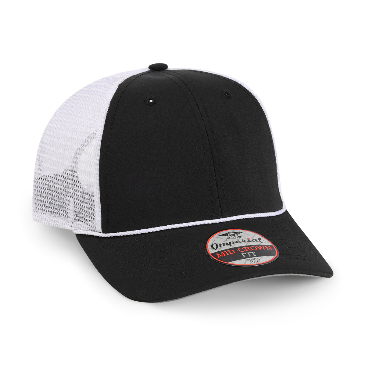 Imperial 7055 6-Panel The Night Owl Performance Rope Cap w/ Leatherette Patches or Embroidery 36