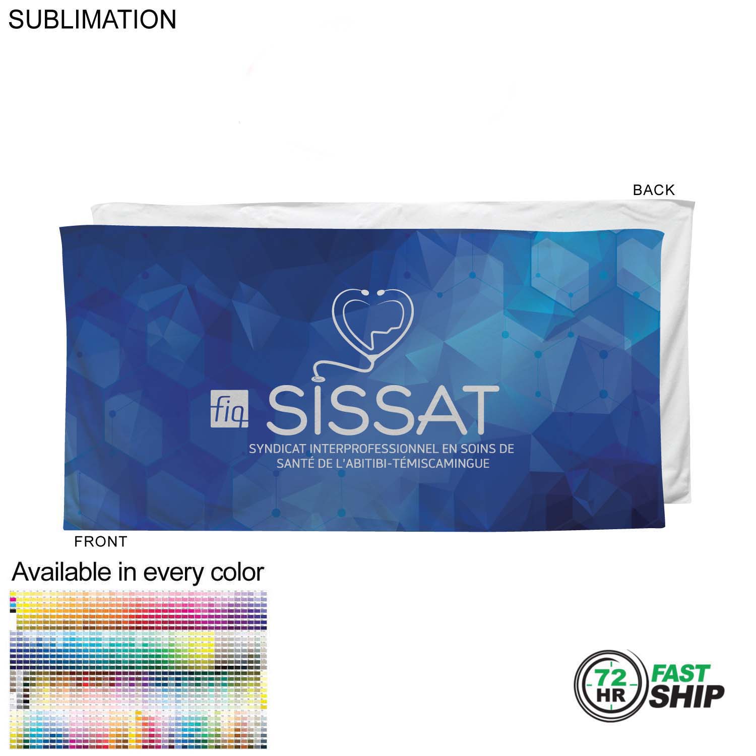 72 Hr Fast Ship - Heavier weight, Plush Velour Terry Cotton Blend Beach Towel, 30x60, Sublimated 11
