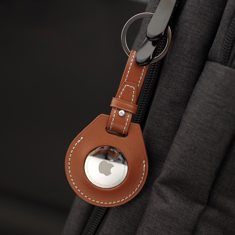 Leatherette AirTag Case with Key Ring 8
