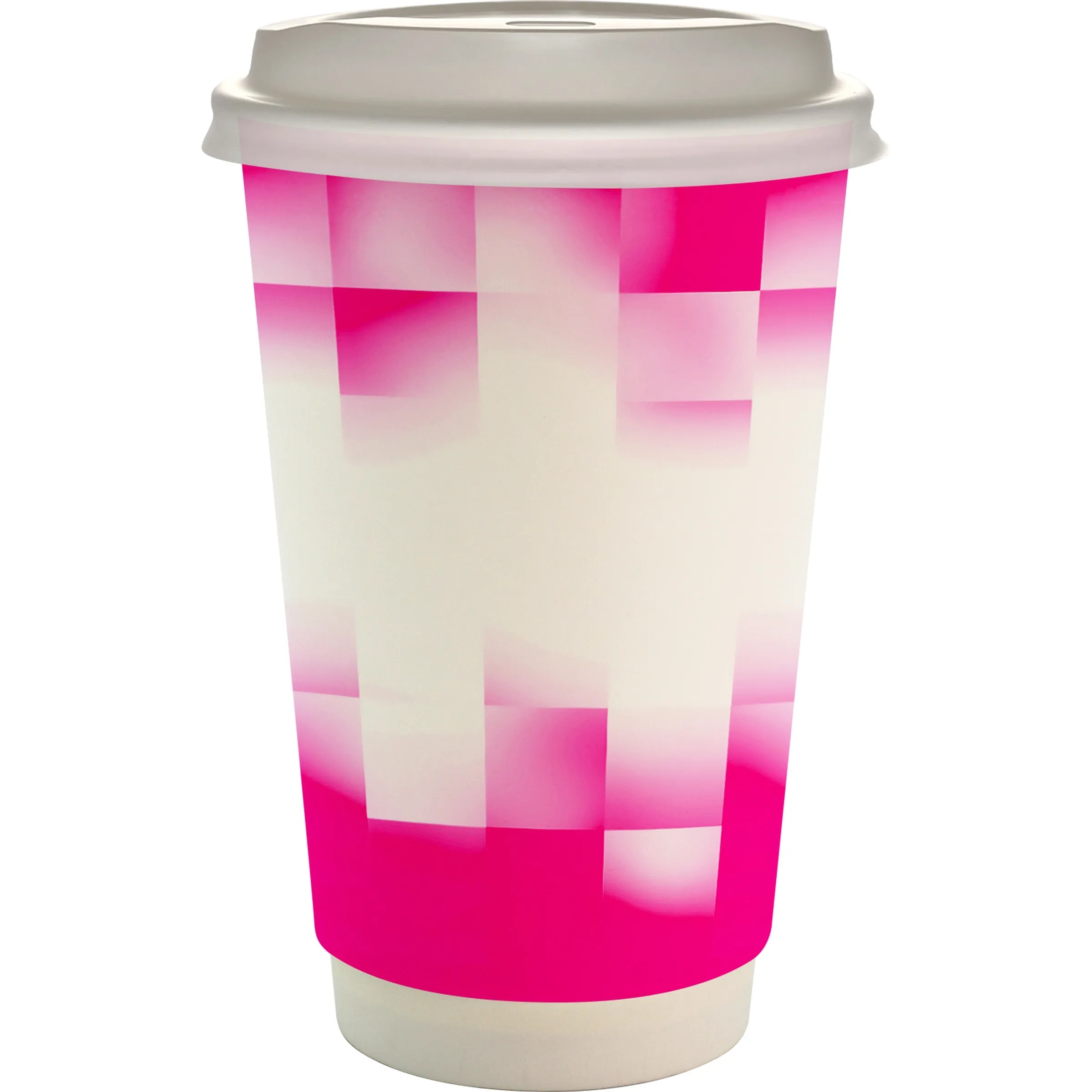 16 oz. Full Color Shaded Checkers Paper Cup With Lid 14