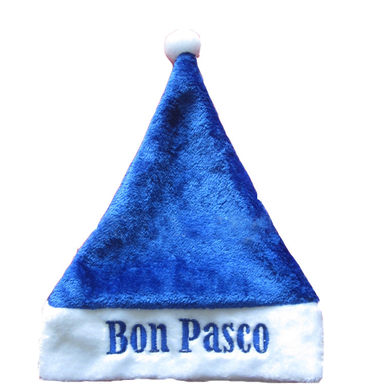 Custom Blue Plush Christmas Santa Hats 2