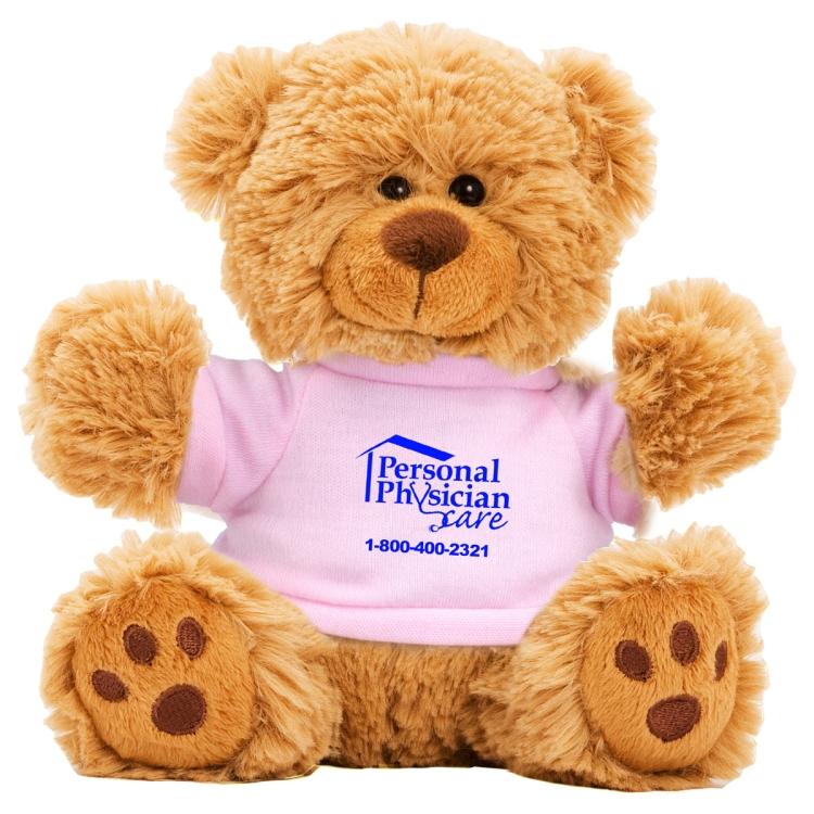 Ted T. Bear" 6" Plush Teddy Bear With Choice of T-Shirt Color 50