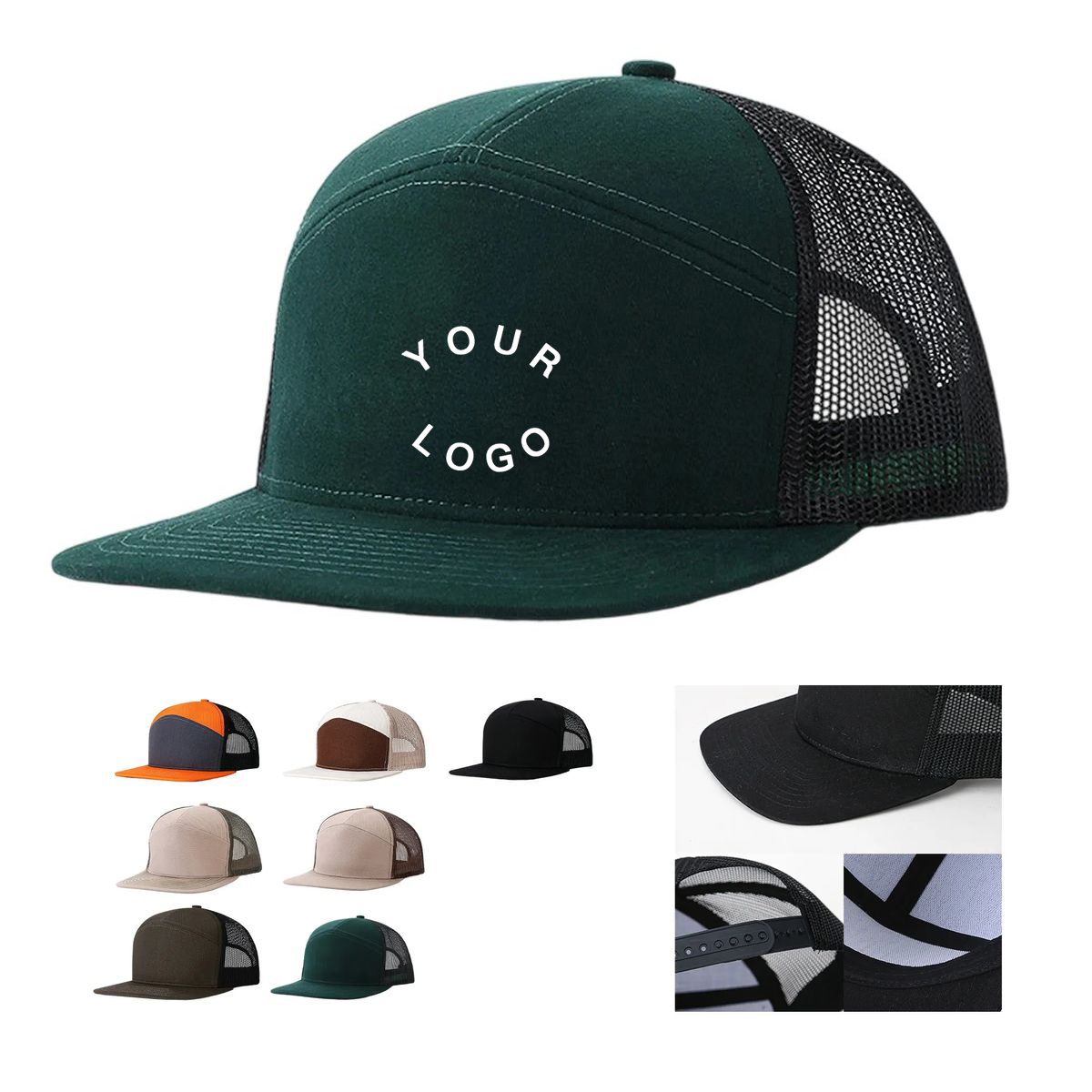 Classic Cotton Snapback Hat with Flat Bill 2