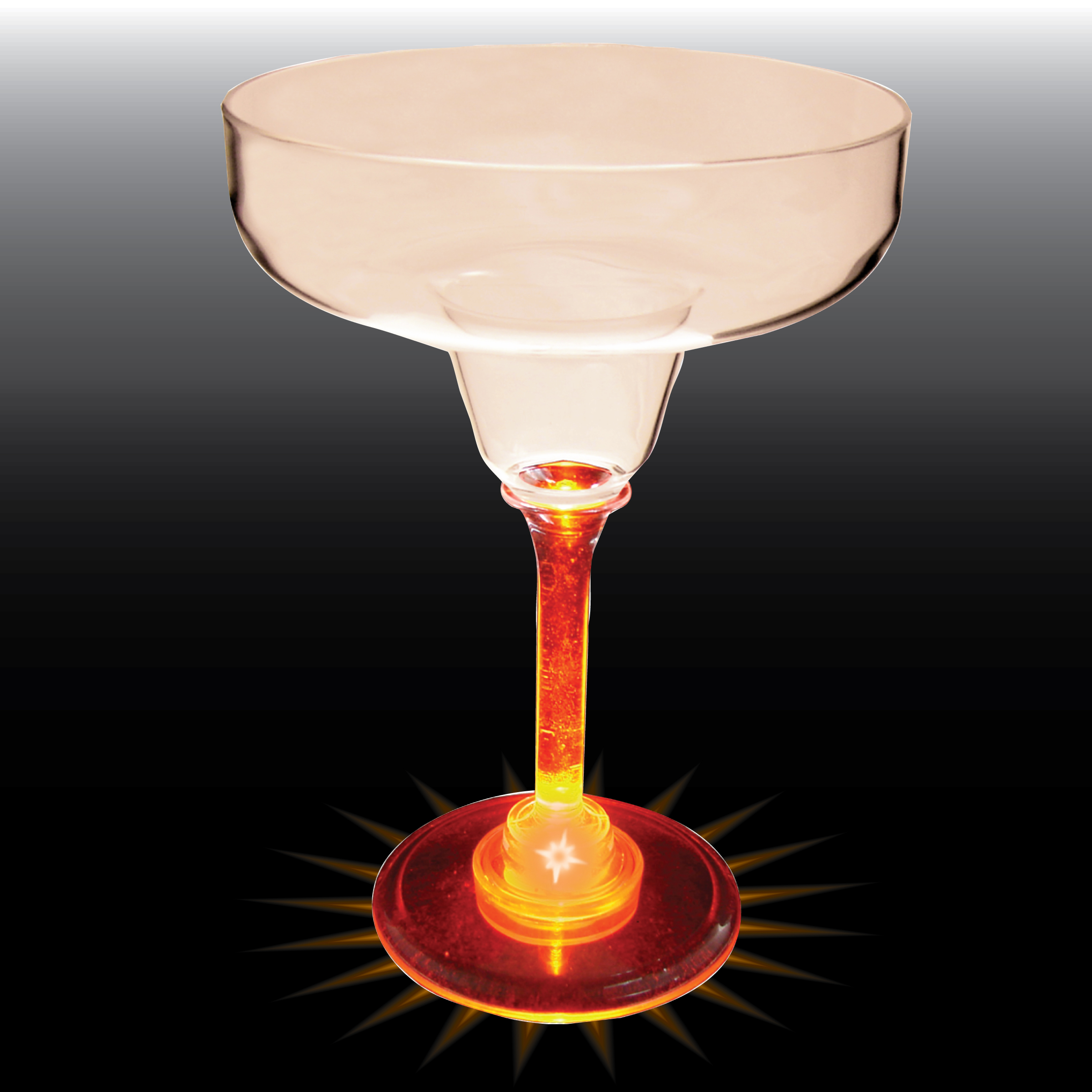 12oz Light Up Standard Stem Plastic Margarita Glass