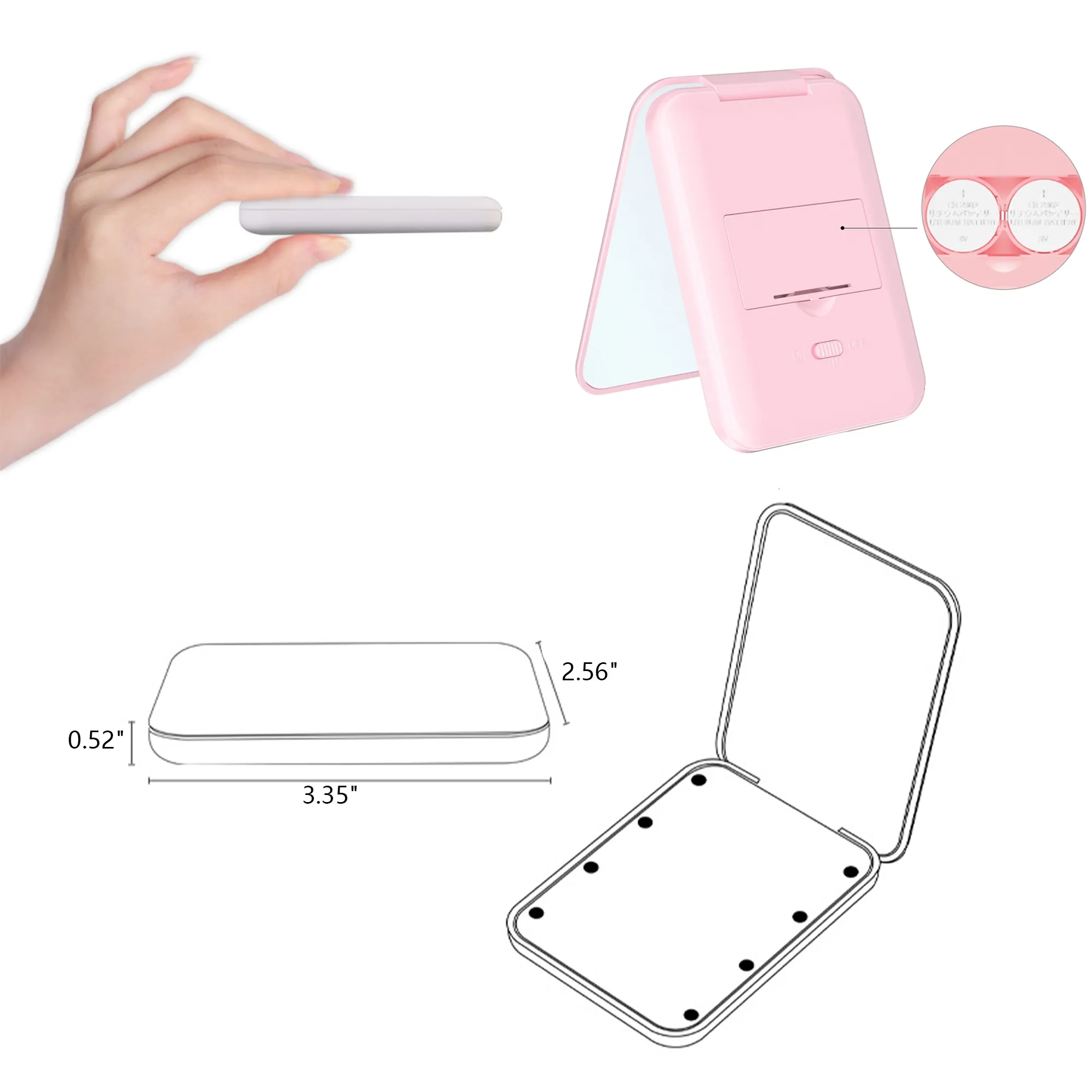 LED Folding Mirror 2