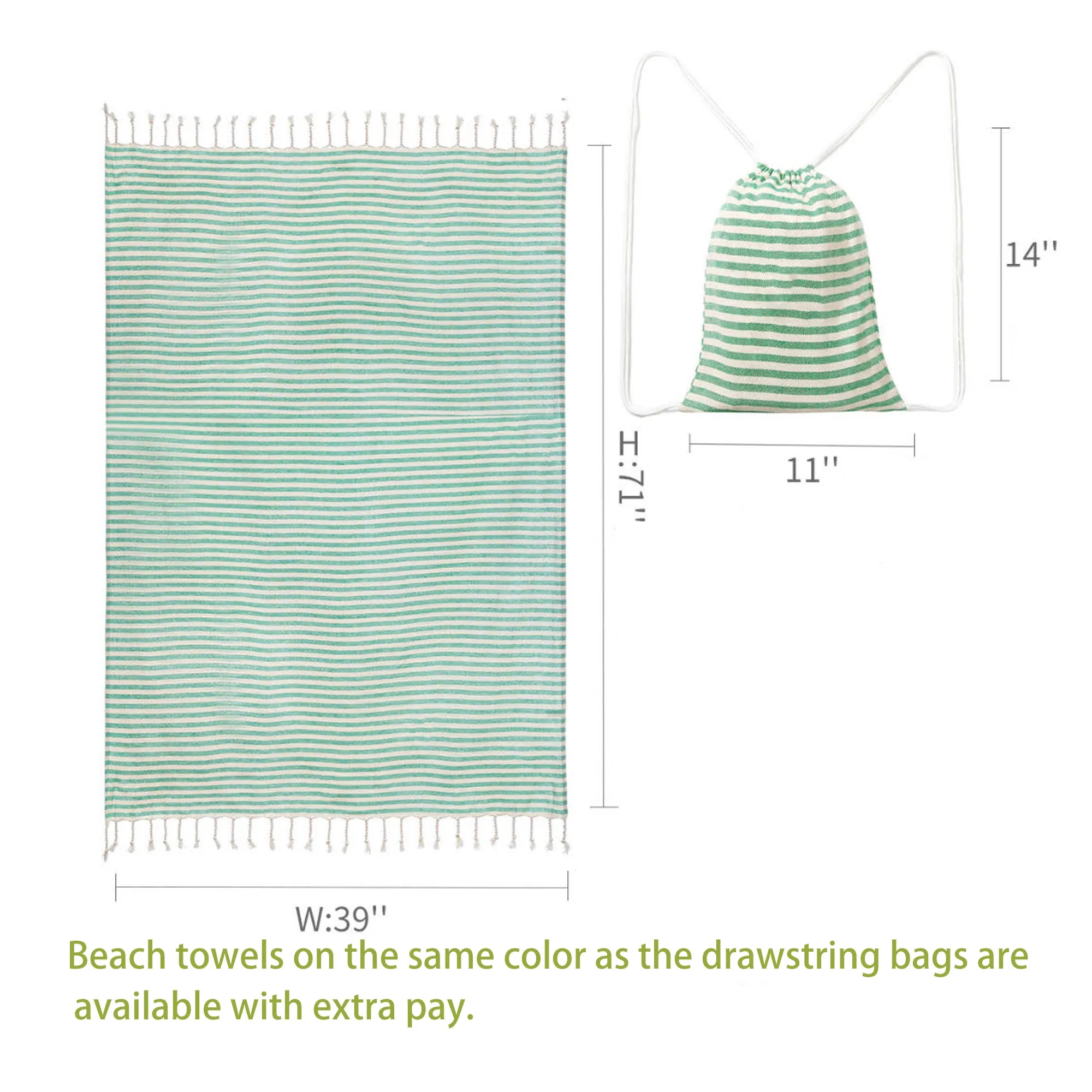 Drawstring Backpack Storage Striped Bag 13