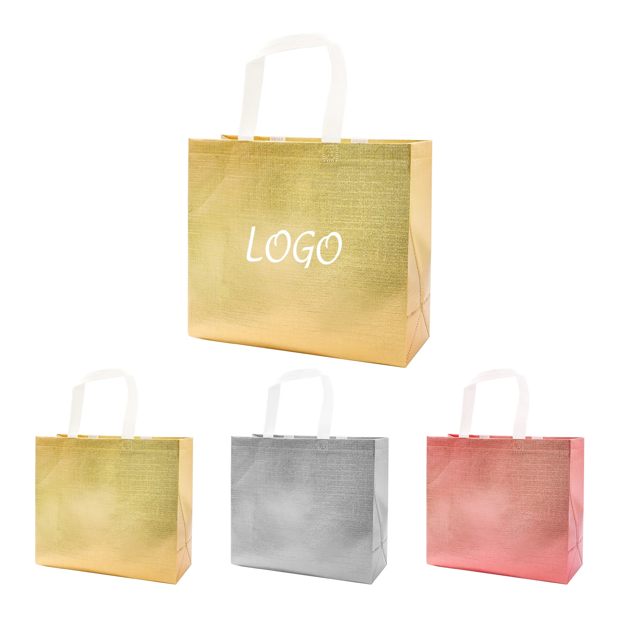 Metallic Laminated Shopping Tote 4